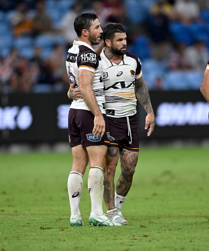 Brisbane's experienced halves duo Ben Hunt and Adam Reynolds.