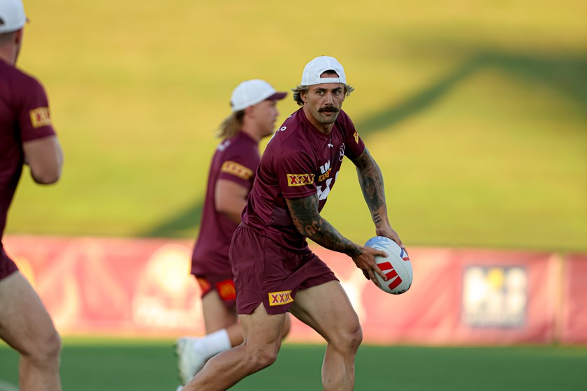 Jesse Arthars training with the Maroons.