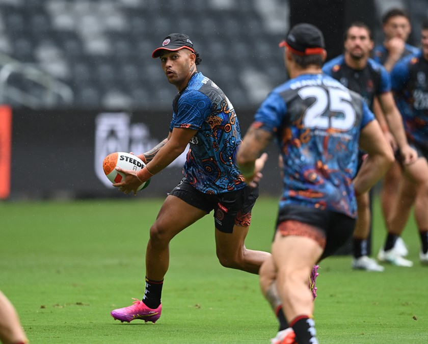 Niwhai Puru at Men's Indigenous All Stars captain's run.