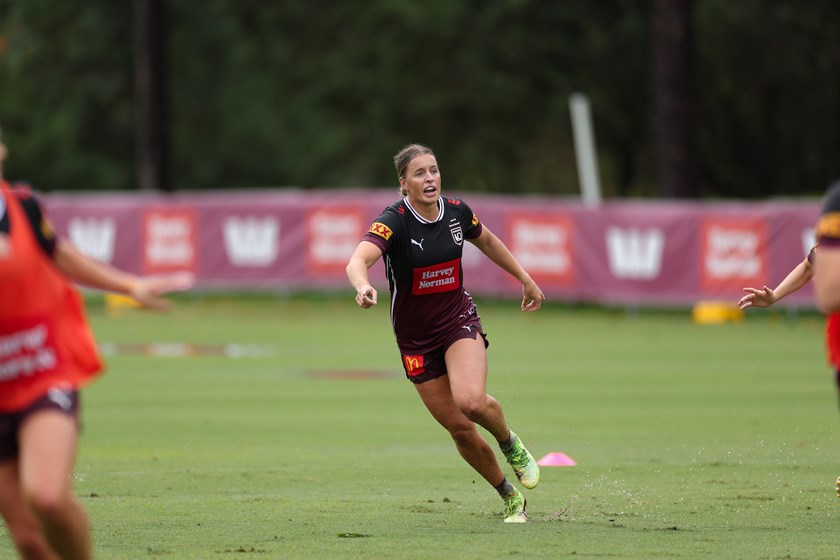 Lauren Brown at Maroons training.