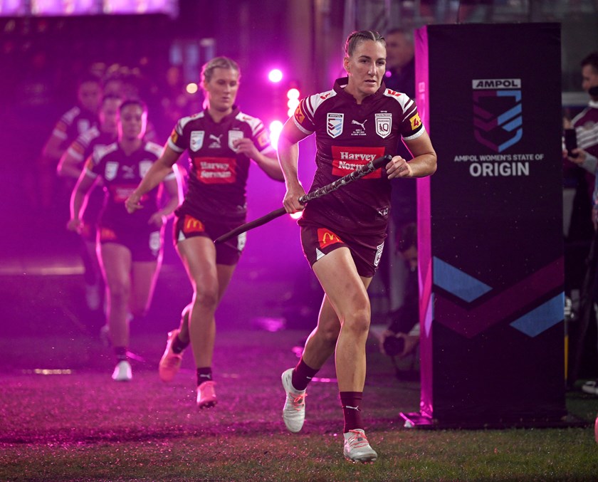 Ali Brigginshaw leads out Queensland.