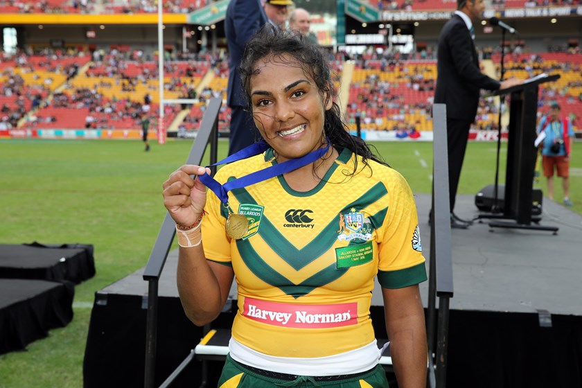 Mahalia Murphy representing the Jillaroos.