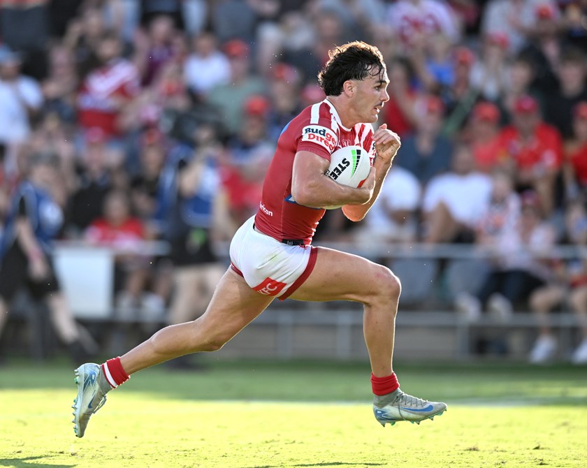 Herbie Farnworth in full stride for the Dolphins.