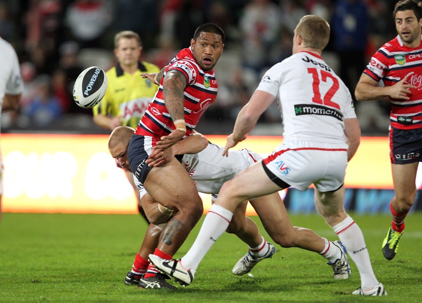 Frank-Paul Nu'uausala in action for the Roosters.