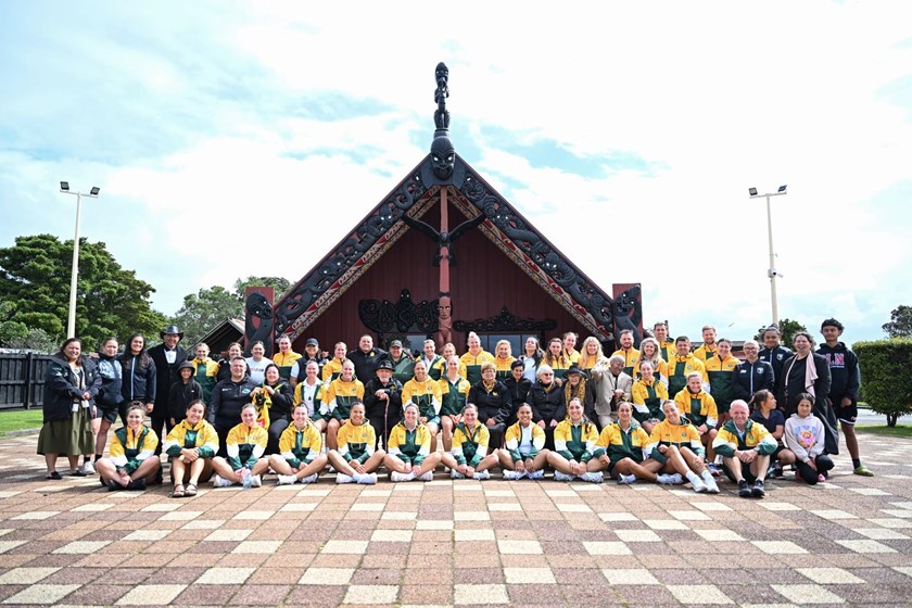 The Australian Jillaroos were welcomed with a pōwhiri at the Ōrākei Marae.