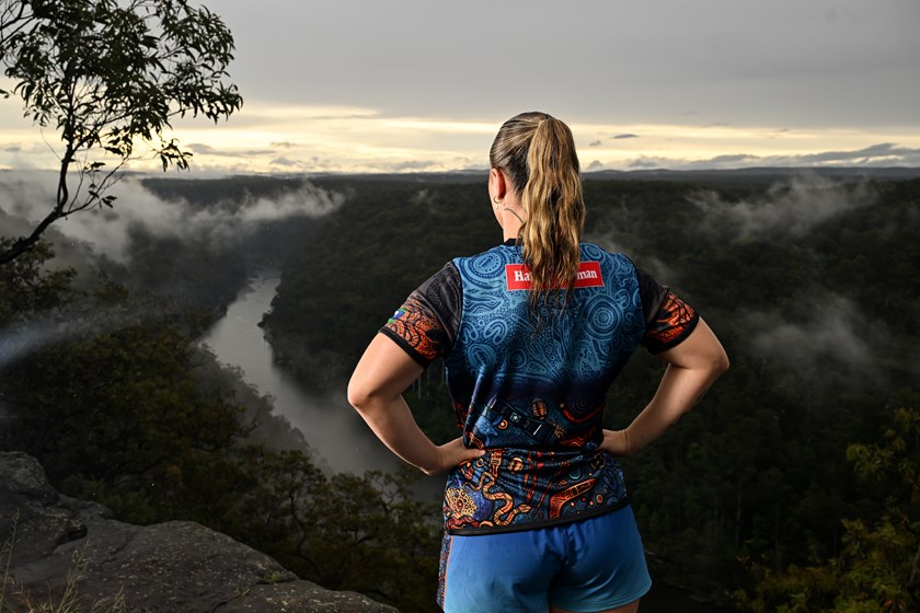 The Indigenous All Stars jersey features artwork designed by renowned artist Elaine Chambers-Hegarty.