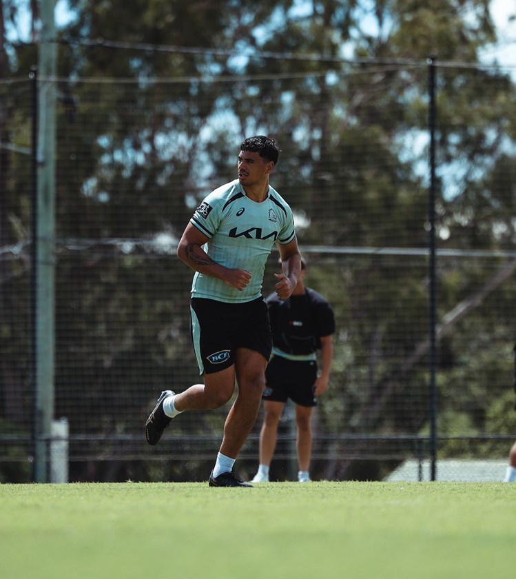 Ben Te Kura at Broncos training.