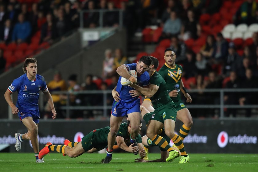 Daniel Atkinson's performance in Italy's clash with Australia at the 2022 World Cup helped him secure a contract at the Sharks.