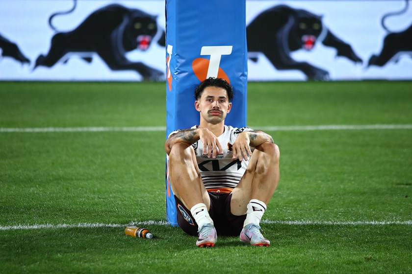Jesse Arthars looks dejected after the grand final loss to Penrith in 2023.