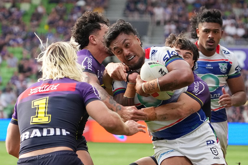 Adam Pompey with the ball against Melbourne.