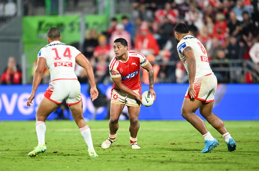 Anthony Milford in action for the Dolphins against the Dragons. 