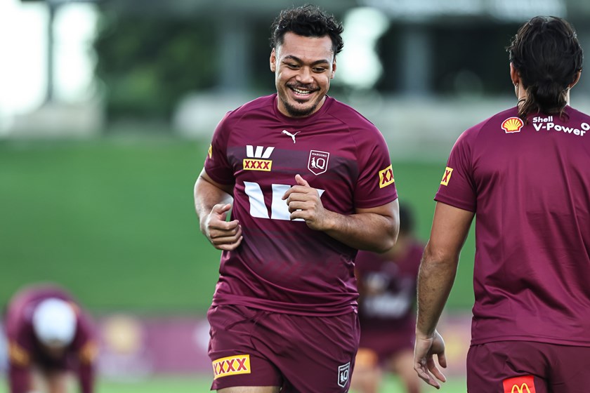 Jeremiah Nanai at Maroons training before Game One.