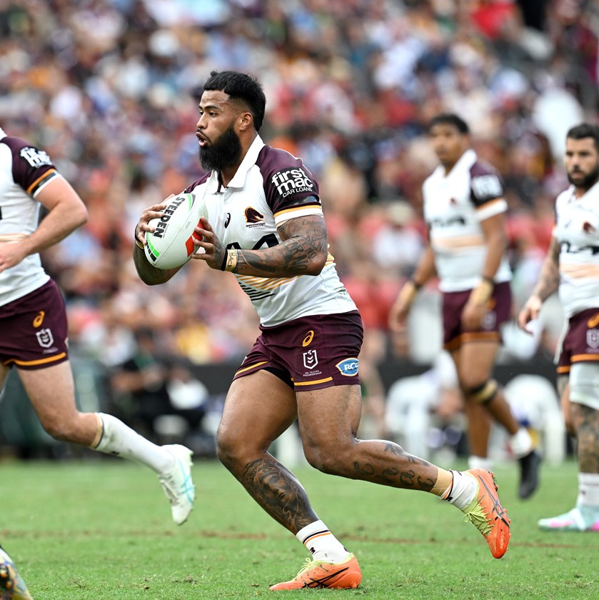 Payne Haas on a run for the Broncos.