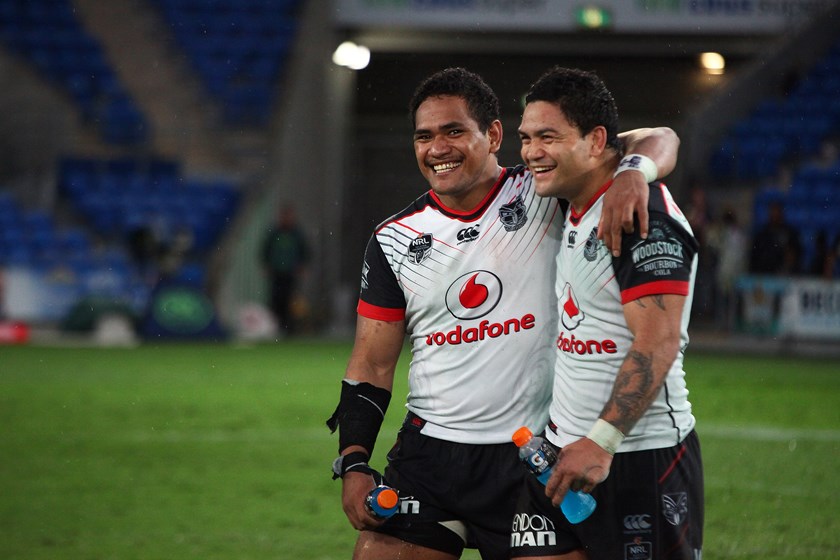 Warriors centre Solomone Kata and hooker Issac Luke.