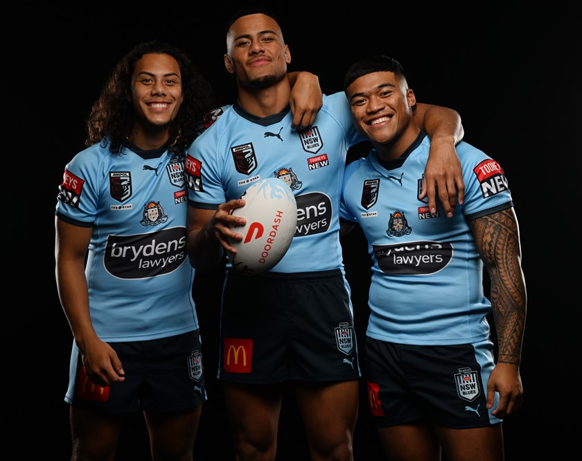 NSW, Penrith, Samoa team-mates Jarome Luai, Stephen Crichton and Brian To'o