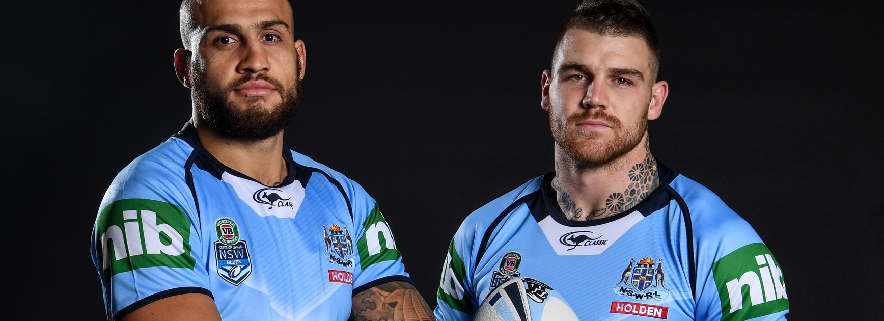 Blake Ferguson and Josh Dugan ahead of the 2017 Origin series.