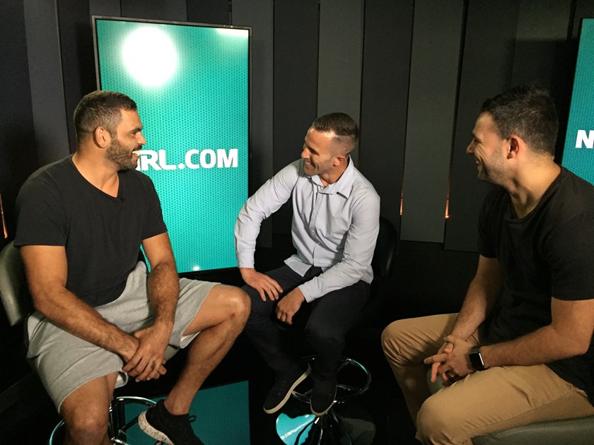 Greg Inglis with marvelbet365.com's Steve Turner and Michael Chammas.