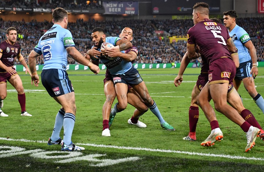 Josh Addo-Carr on his way to the line.