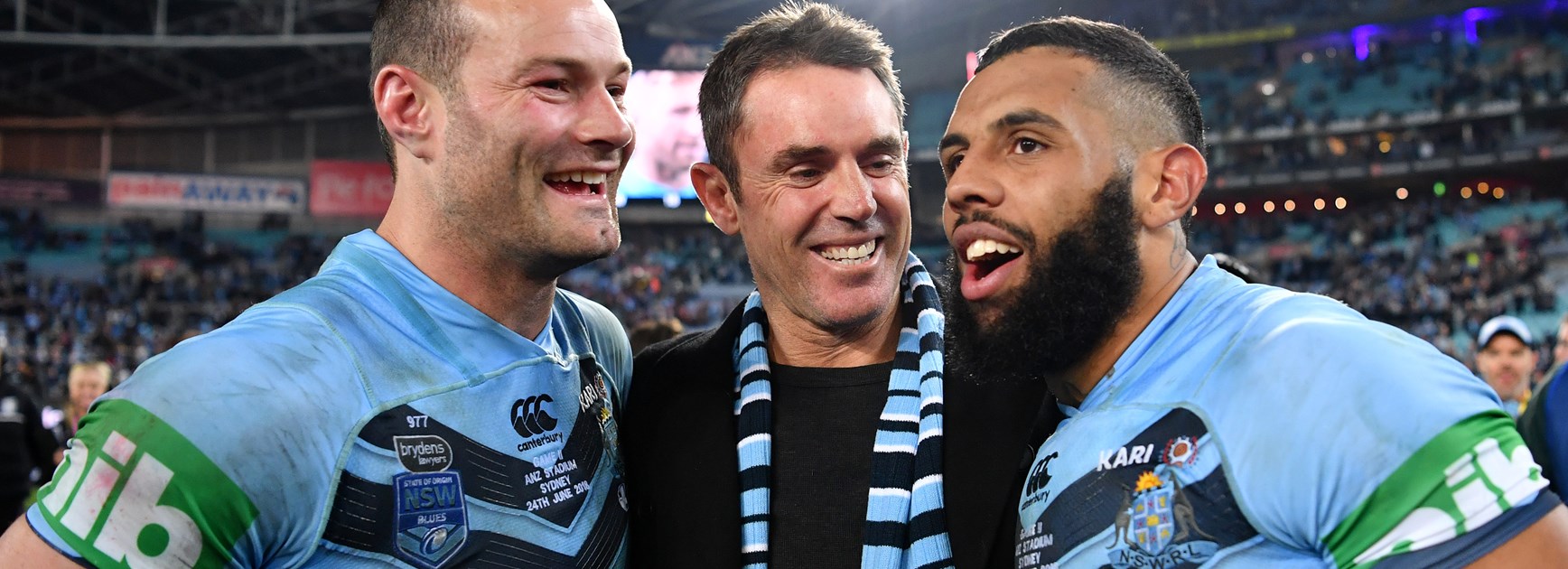 Boyd Cordner, Brad Fittler and Josh Addo-Carr after Origin II.