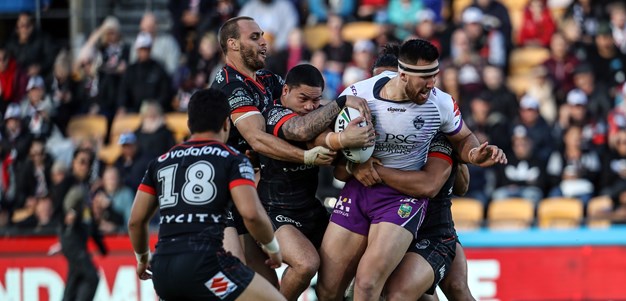 Storm move to top of ladder with grinding win over Warriors