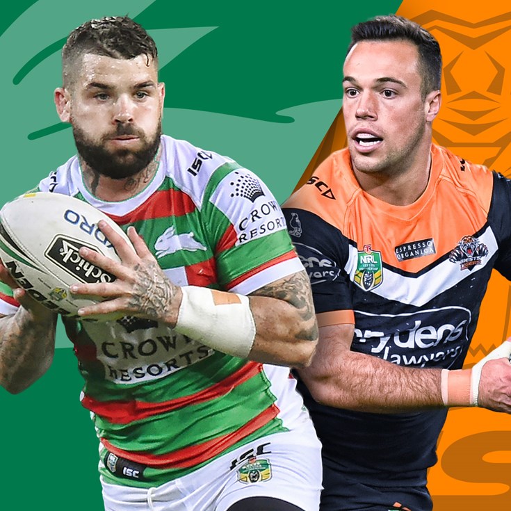 Rabbitohs v Wests Tigers: Robert Jennings in; Aloiai to start