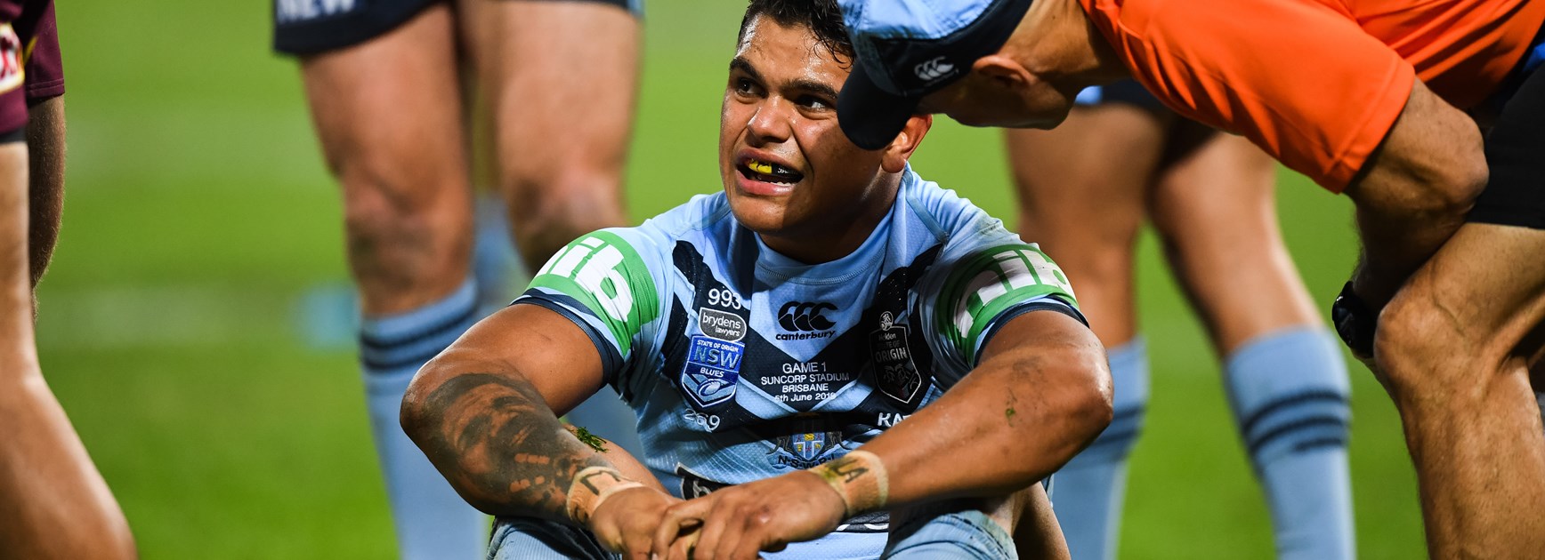 Blues centre Latrell Mitchell.