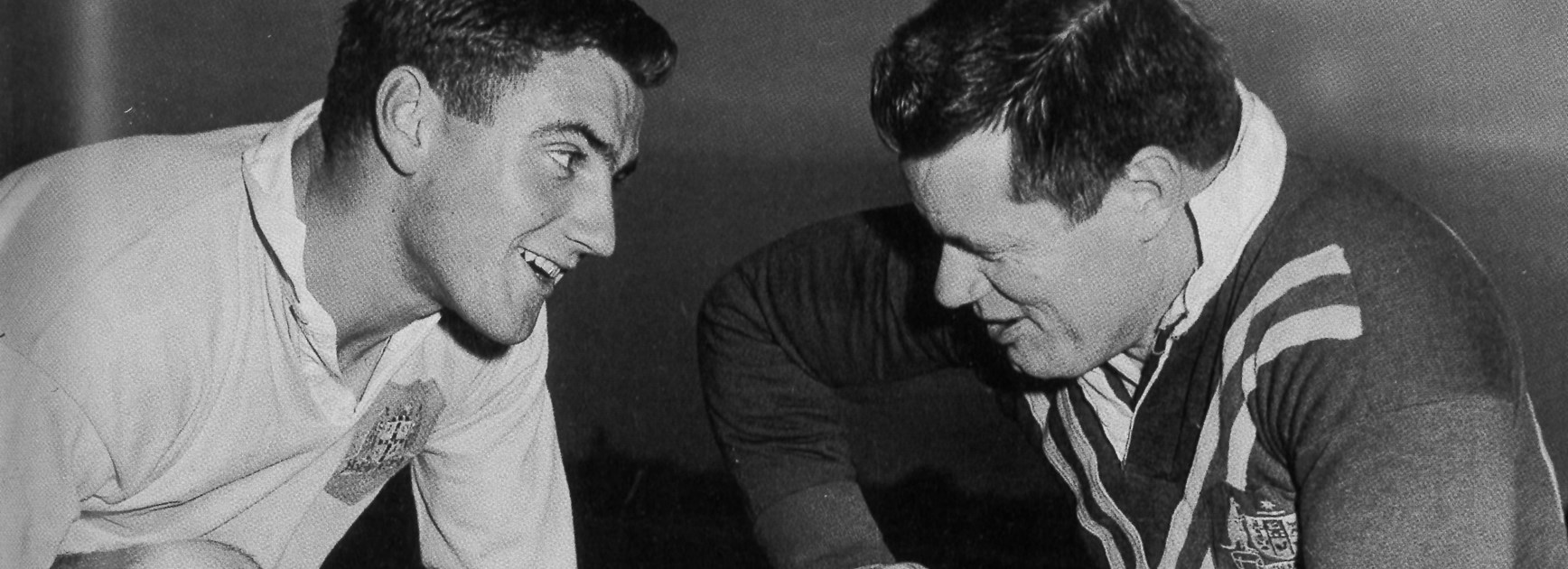 Reg Gasnier (L) and dual international Ken 'Killer' Kearney 