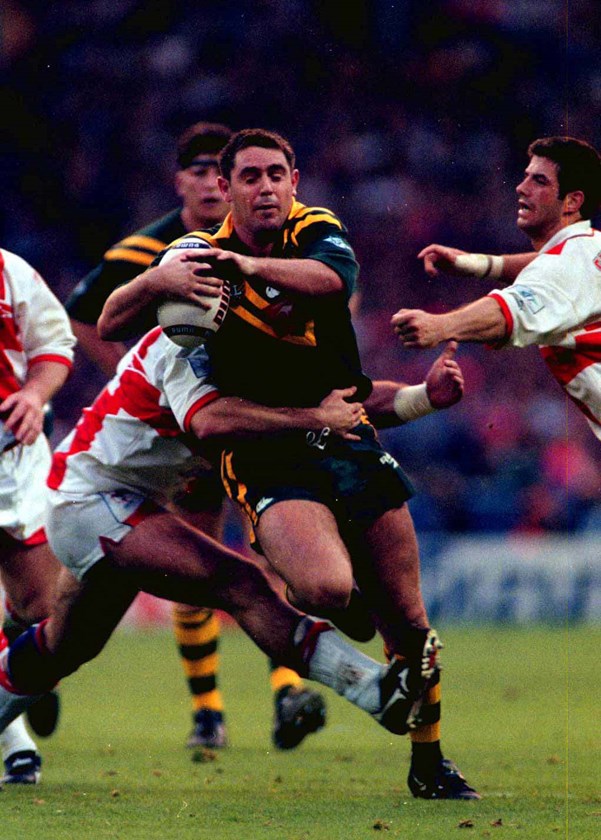 Kangaroos captain Brad Fittler in the 1995 World Cup final.