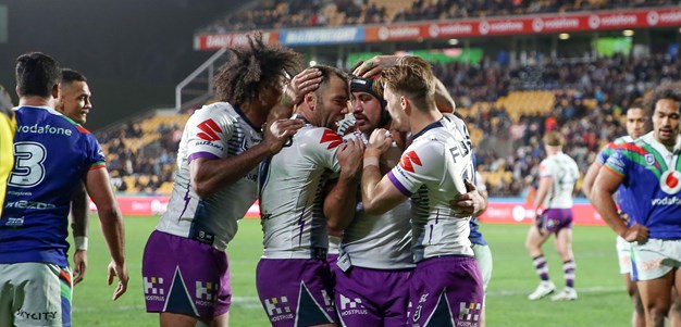 Hughes double sparks Storm to clinical win over Warriors