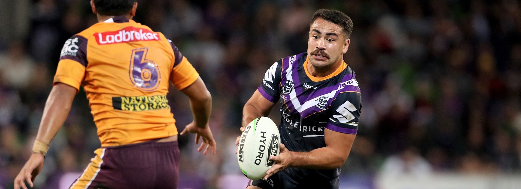 Storm fullback Jahrome Hughes.