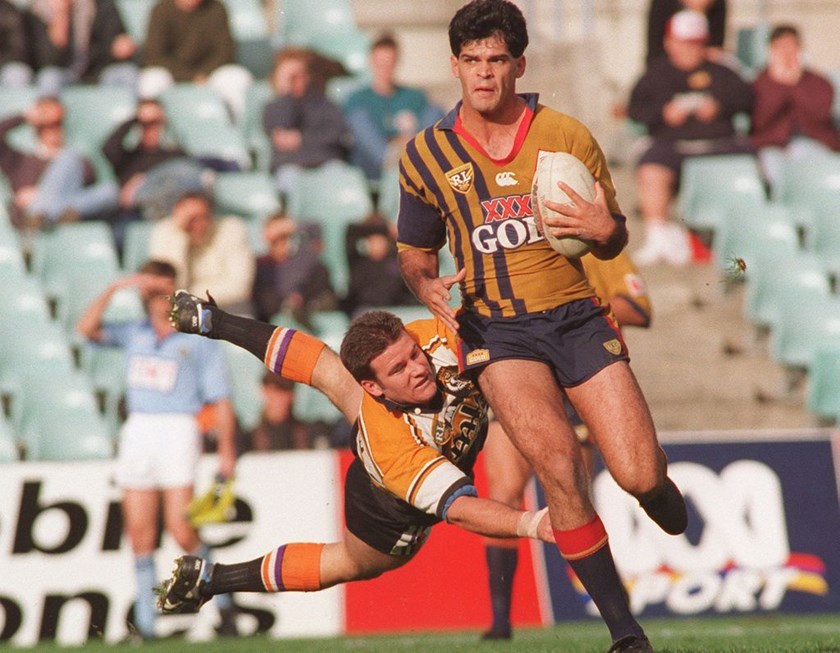 Future representative forward Chris McKenna on the run for the Crushers in 1995.