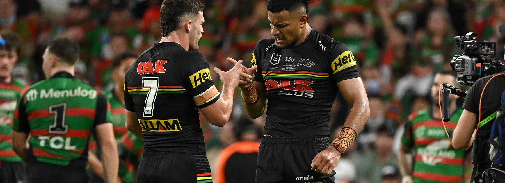 Panthers Nathan Cleary and Stephen Crichton.