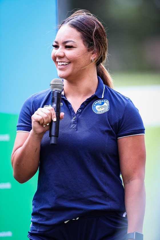 Eels NRLW player Kennedy Cherrington at the 2022 club rugby league launch.