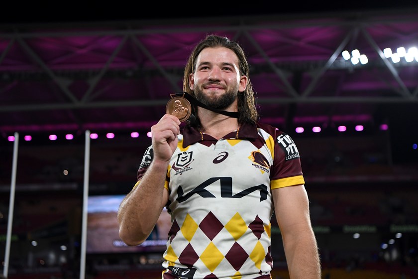 Broncos lock Pat Carrigan is the inaugural Carl Webb Medal winner.