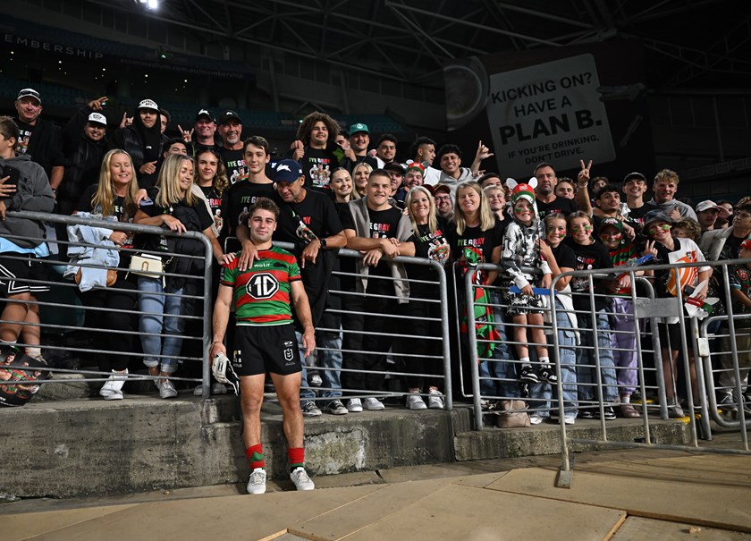 Rabbitohs fullback Jye Gray made an impressive NRL debut against the Sharks.