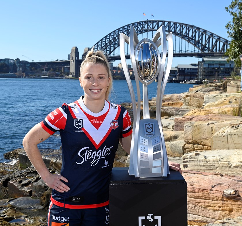 Sydney Roosters halfback Tarryn Aiken at the 2024 NRLW season launch.