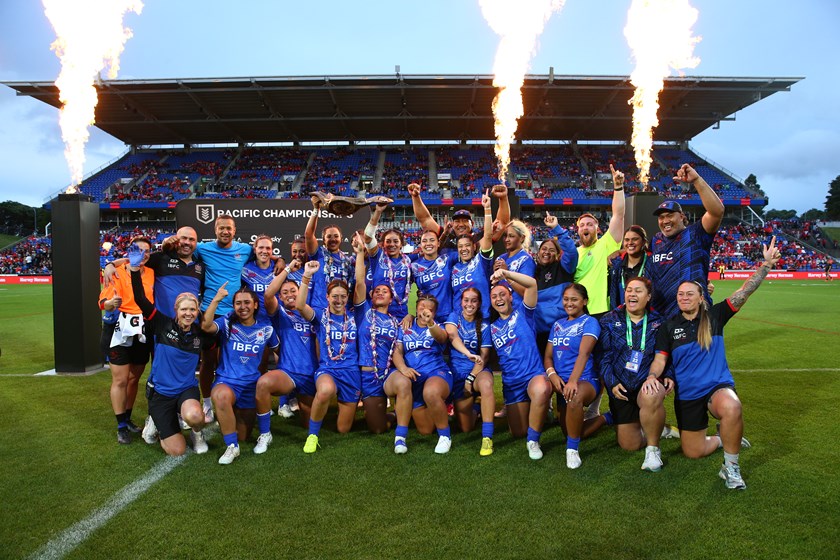 Fetu Samoa celebrated winning a place in the 2026 World Cup after beating Fiji in Auckland.