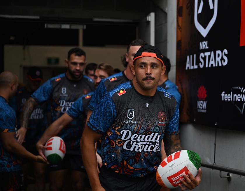 Jayden Sullivan is one of 10 All Stars debutants in the 2025 Indigenous men's team.