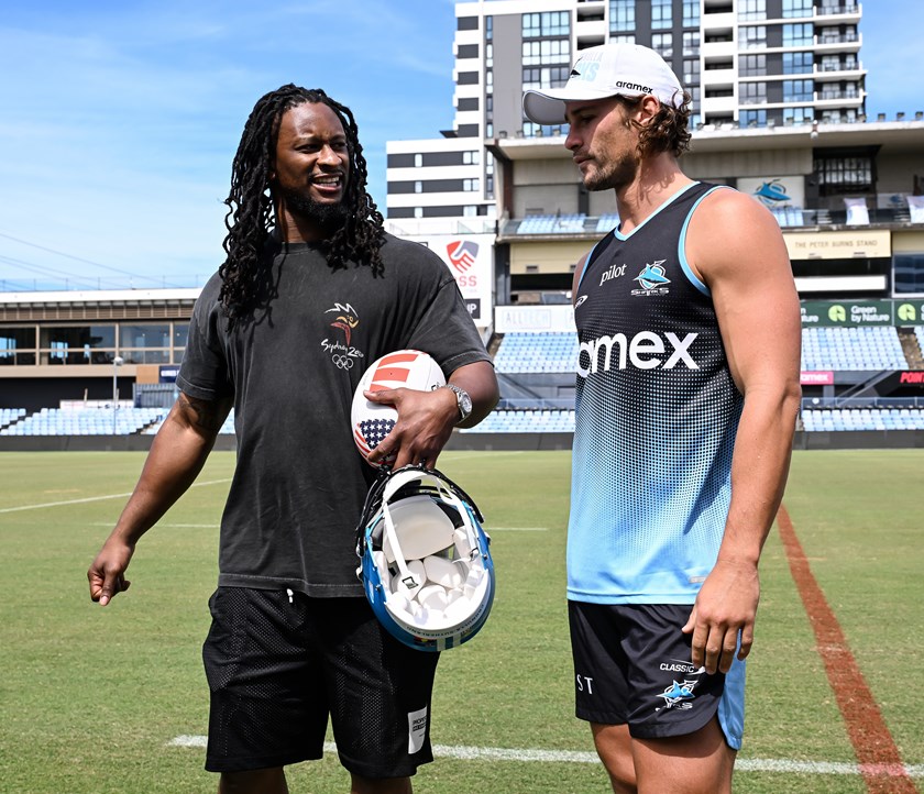 Former NFL star Todd Gurley is in awe of the skills possessed by Nicho Hynes and NRL players.