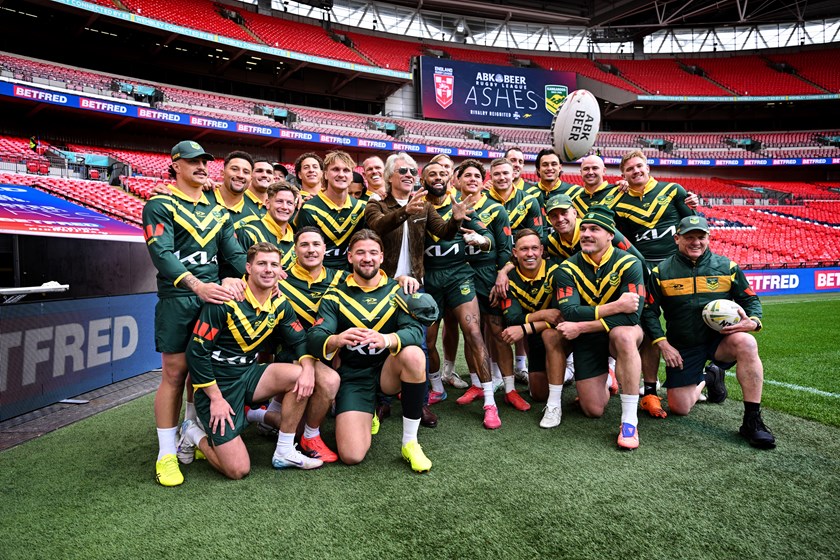 Legendary singer Jon Bon Jovi joins the Kangaroos at Wembley.