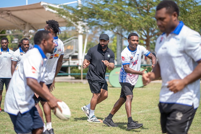 Kumuls great Justin Olam took part in coaching sessions during his recent visit to PNG.