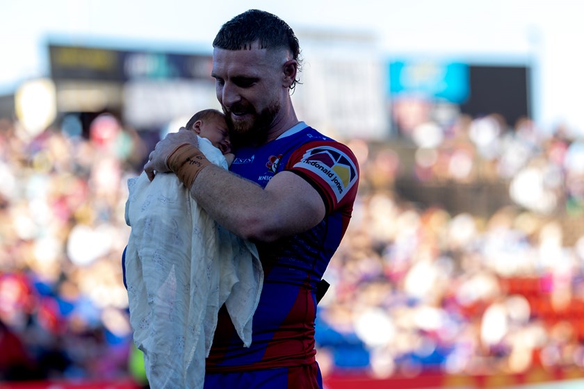 Knights playmaker Jackson Hastings says the birth of his daughter, Scottie, helped him cope with a 329-day absence from first grade. 