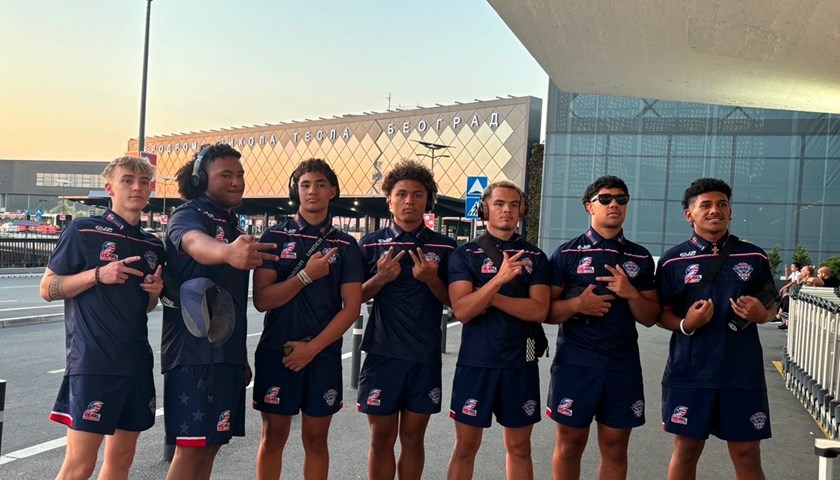 Members of the USA Hawks youth team at the U19s European Championships in Serbia.