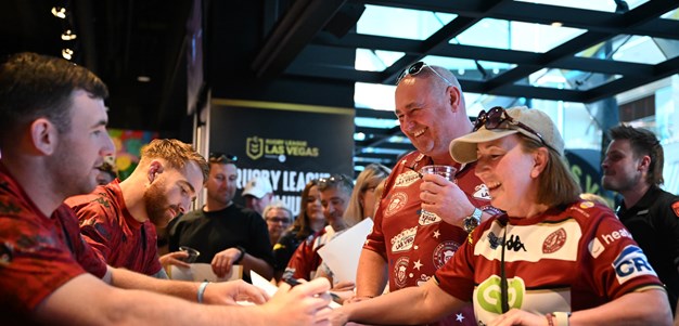 Wigan fans paint Fremont Street cherry and white