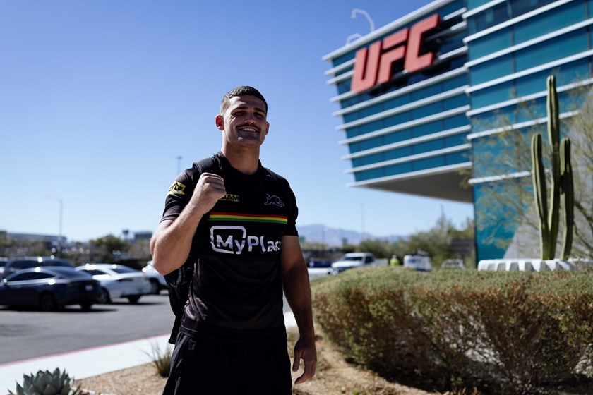 Nathan Cleary has been one of the stars willing to help sell the game in Las Vegas. 