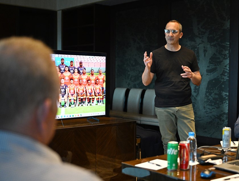 NRL CEO Andrew Abdo addresses the PNG Chiefs board.