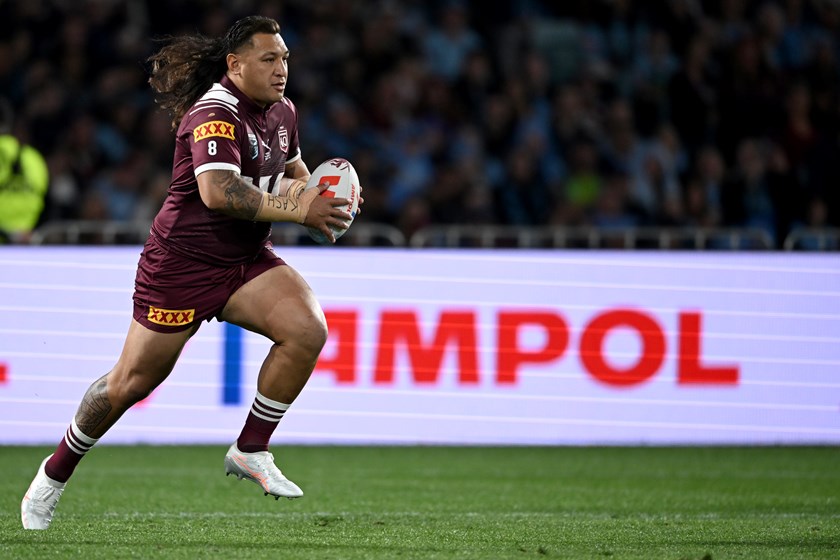 Off the back fence: Josh Papalii makes his presence felt in his farewell Origin.