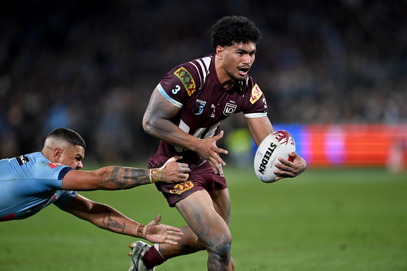 Rookie centre Robert Toia thrived in his Origin duel with idol Latrell Mitchell.