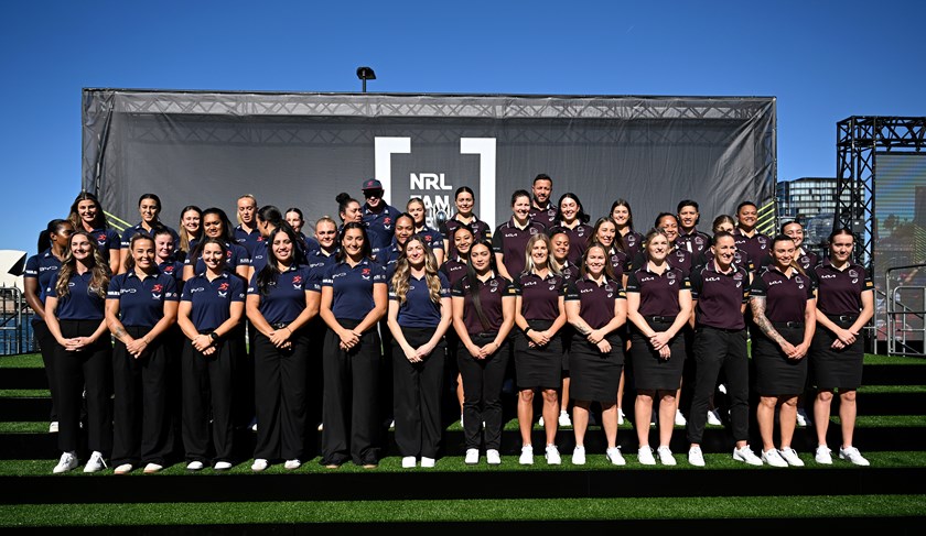 The rival Roosters and Broncos grand final teams faced off at NRL Fan Fest.