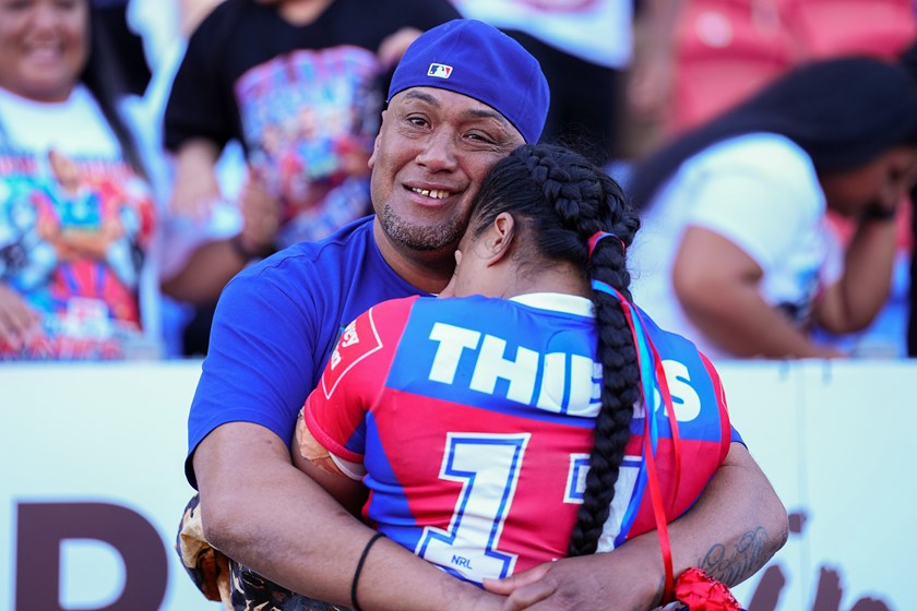 Knights rookie Fane Finau dedicated her NRLW debut to father Dale.